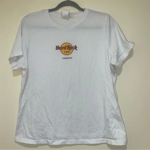 Women’s Hard Rock Cafe Toronto White Simple Logo Screen print  T-shirt Size 2XL - Picture 3 of 12